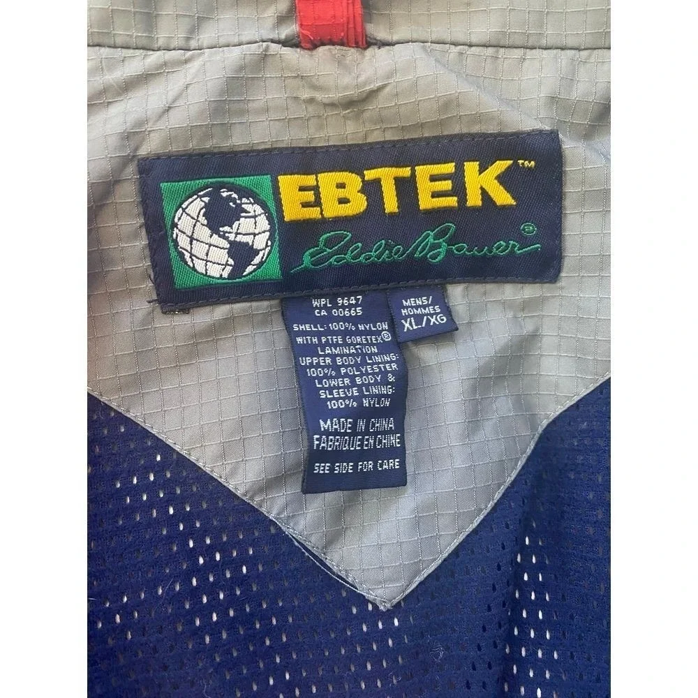 Vintage Eddie Bauer Ebtek Gore-Tex Men's Red/Blue Jacket‎ Size XL